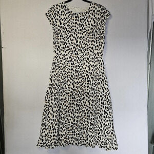 LOFT Black and White Animal Print Dress